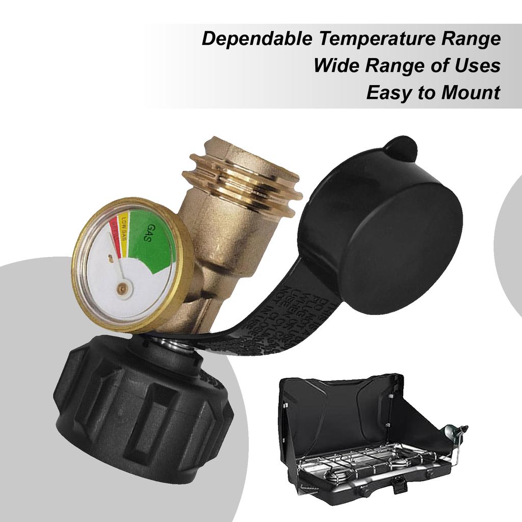 Propane Gauge Level Indicator Color Coded Propane Gauge Pressure Meter For 5-40lb Cylinders Stove Heater Burner Grilling BBQ