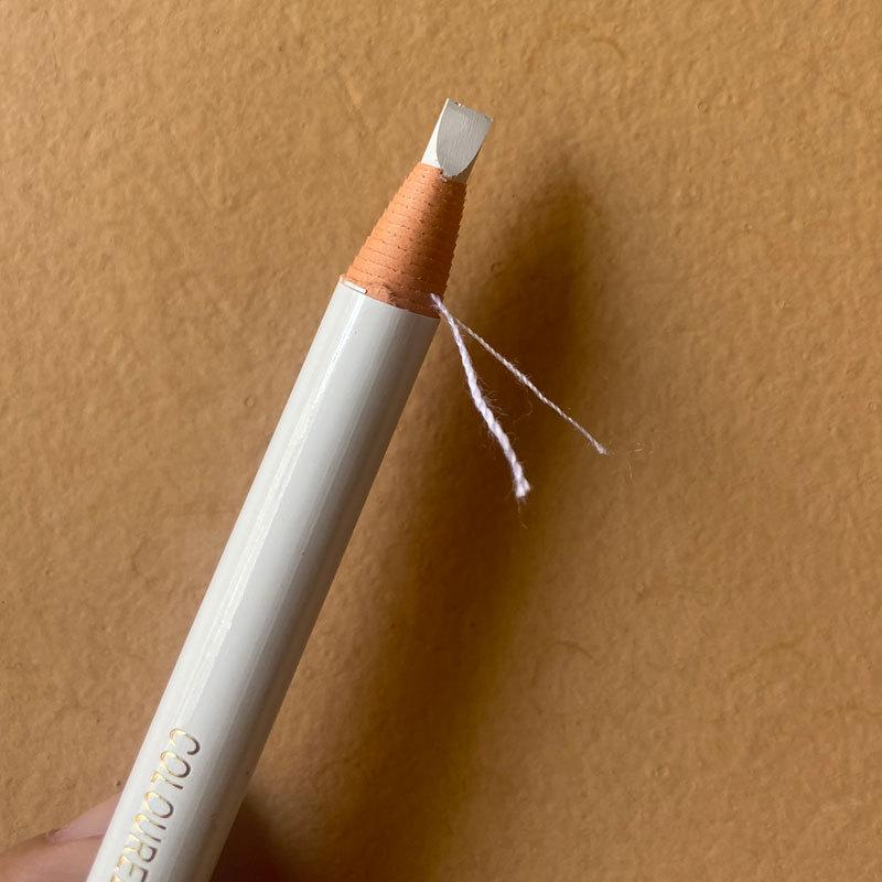 1818 White Waterproof Non-Smudge Pull-String Eyebrow Pencil and Eyeliner with Tear-Off Paper Wrapper