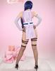 Mobbunny Beautiful Cosplay Gentle Fist Master Fighting Fishnet Open Costume Purple Women's Costume, Anime/Game, Style, Leotard, Bodysuit, Underwear,