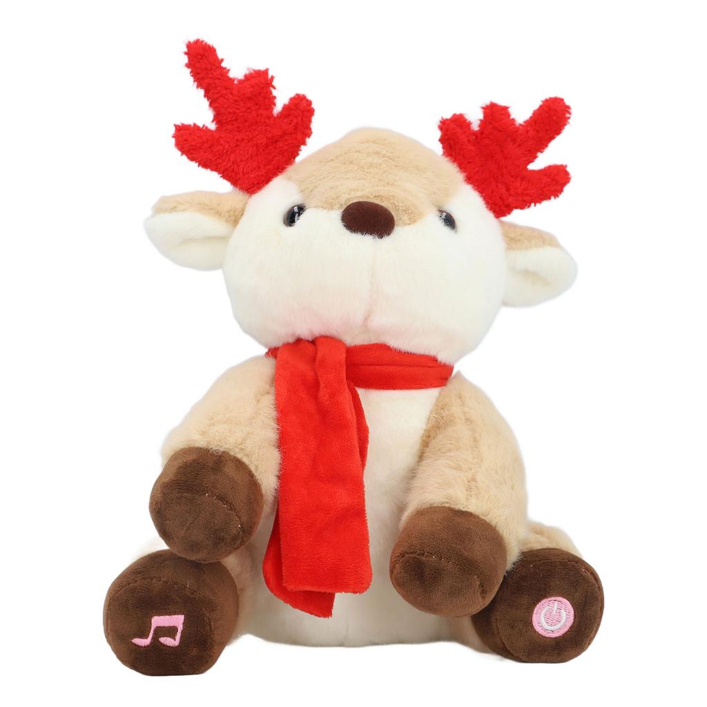 Musical Light Up Plush Reindeer Fashionable Skin Friendly Soft Stuffed Light Stuffed Animals Toy