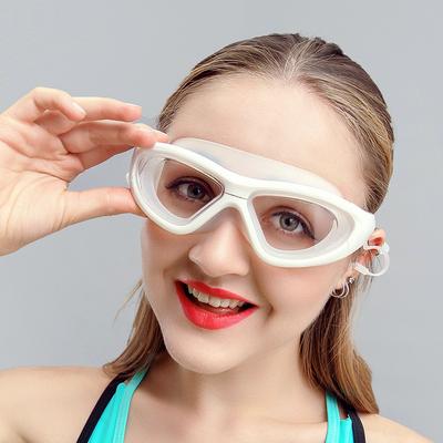 Professionelle Dioptrien-Schwimmbrille Myopie Anti-Fog Silikon wasserdichte optische Brille mit Ohrstöpsel Männer Frauen Schwimmbrille