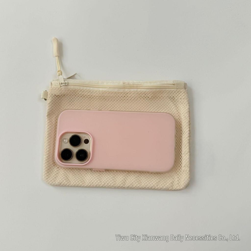Double Layer Travel Mesh Bag: Coin Purse, Phone, Makeup, Document & Card Holder