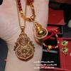 Ancient Gold, Filigree Gourd Fulu Pendant Necklace, New Chinese Style, Lion Dancing Gold Tuo Tuo Red Rope Bracelet, Abacus