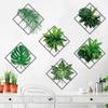 Wall Sticker Greenery Grid Plant Flowers Botanical Style Vinyl Art for Living Room Bedroom Home Decor Wall Mural Painting