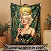 Custom Name Personalized Marilyn Monroe Print Blanket, Home Decor, Bedroom, Sofa, Camping, Couch, Gifts for Birthday Christmas