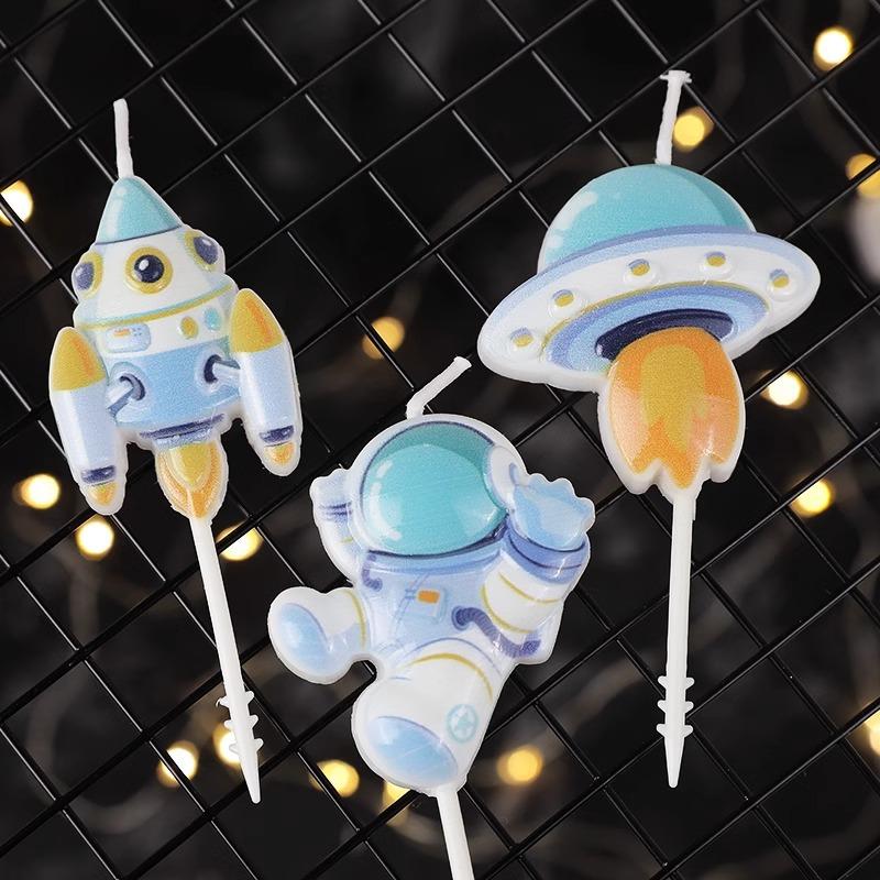 

Astronaut Space Themed Birthday Candle Little Astronaut Cake Cartoon Decoration Kids Party
