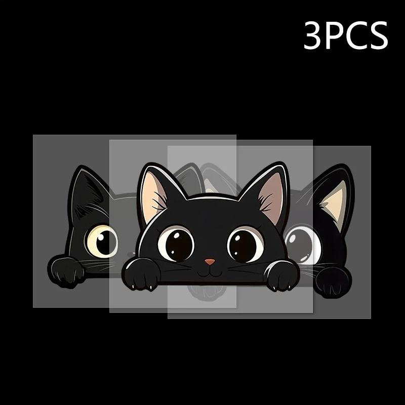 Black Kitten Cartoon Car Sticker Vinyl Decal Waterproof Scratch Cover Cute Animal Design for Auto Motorcycle Vehicle Body