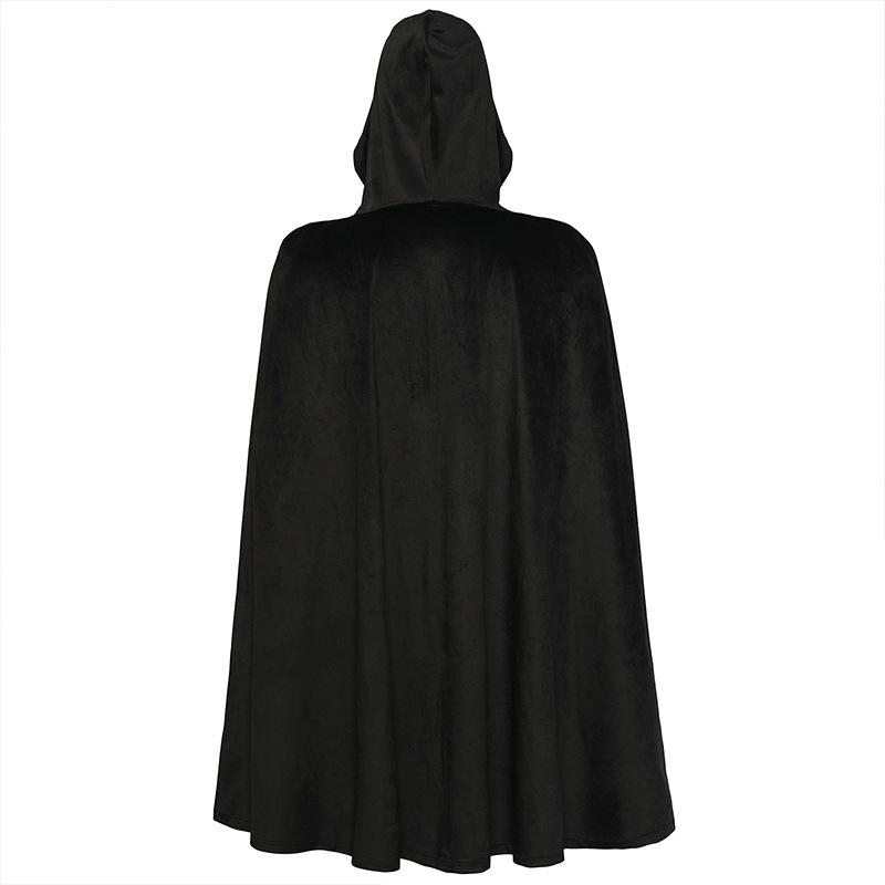 Halloween Men's Hooded Cape Medieval Vampire Shawl Pirate Robe Old Ranger Costume