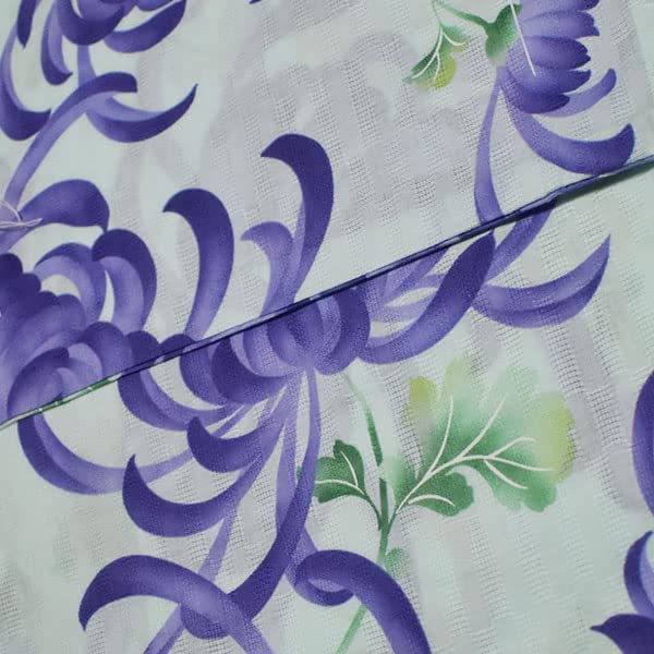 [Stylish Kimono Iroha] Ready-made Yukata, Unique Weave, Chrysanthemum Pattern (Light Green)