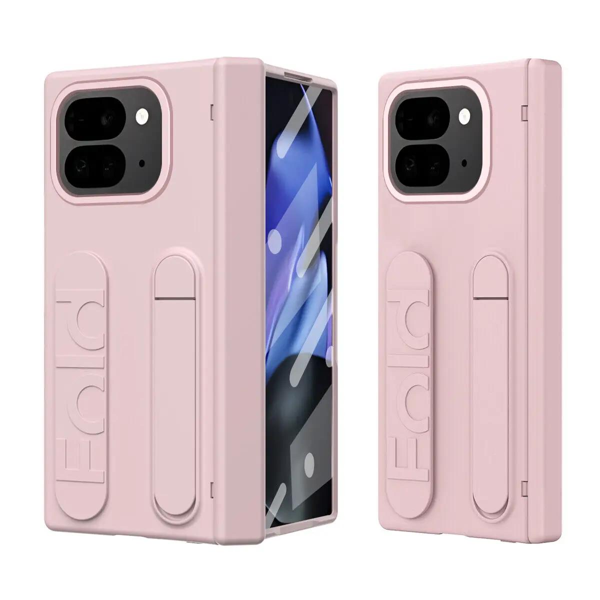 

Протиударний Ультратонкий Чохол-Книжка для Телефон Google Pixel 10 9 Pro Fold зі Ремінцем Ручкою Підставкою Жорстка Задня Кришка Захист Pixel 10XL Fold рожевий