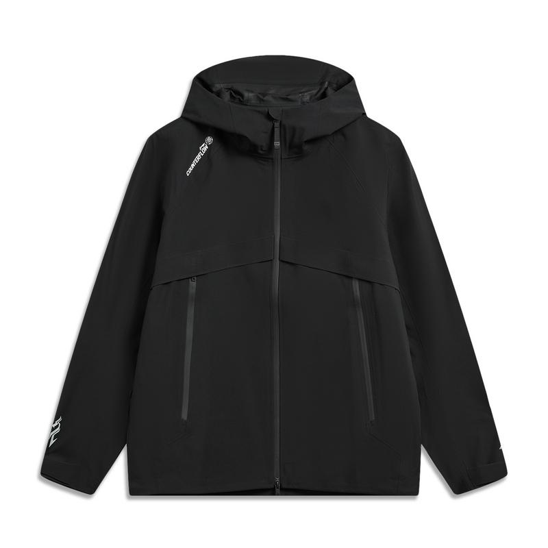 Li-Ning Outdoor CF Letter Zipper Hooded Versatile Casual Windproof Breathable Wear-Resistant Cold-Resistant Rainproof Jacket Unisex Jacket AEMW007-1 L
