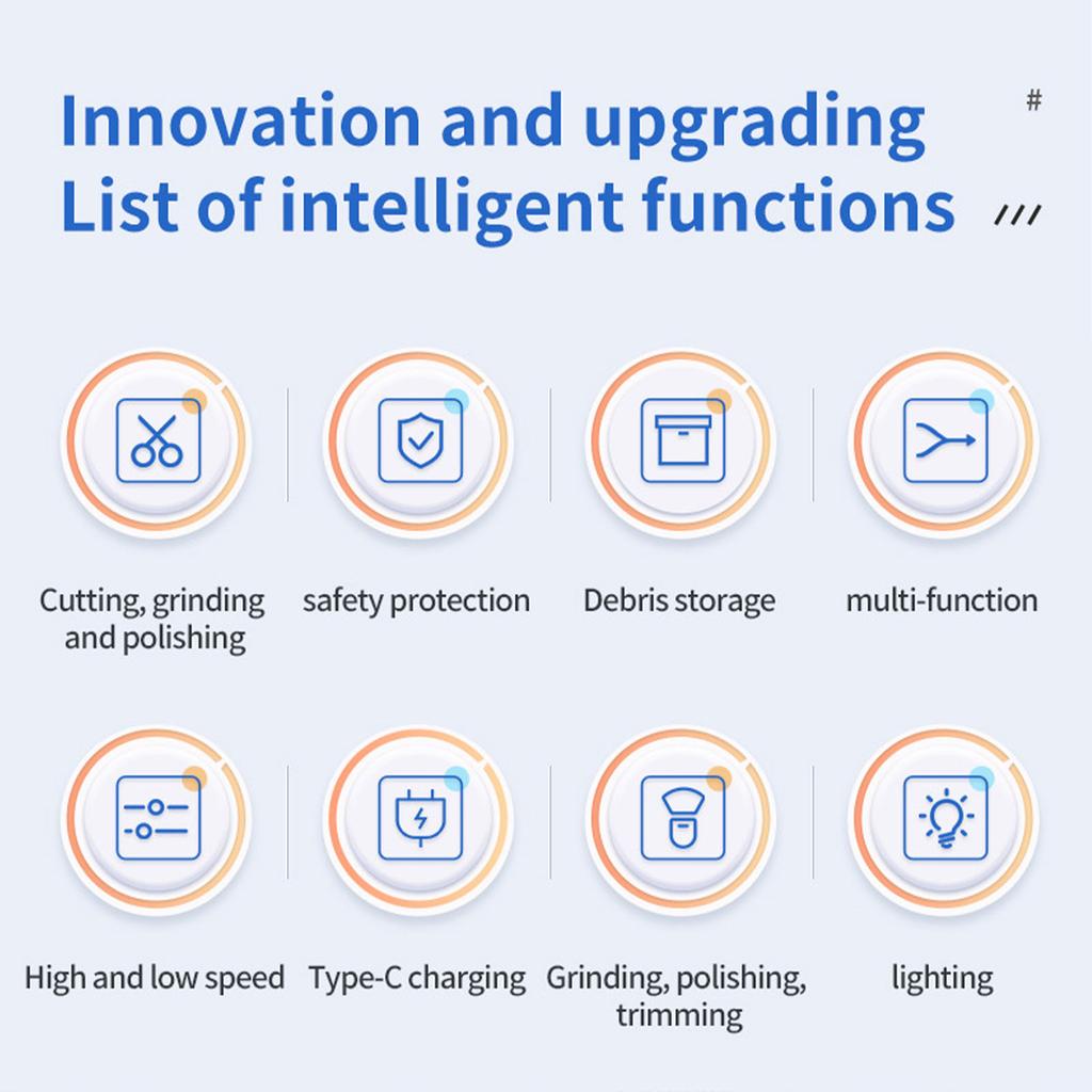 Electric Nail Clipper 2 In 1 Nail Clipper File Portable Efficient Nail Trimmer Multifunctional Nail Care Tool for Home Travel