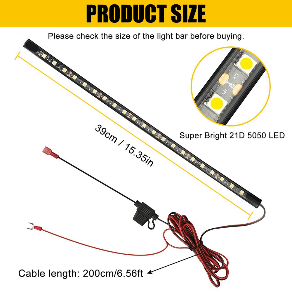 1Pcs Universal Car Under Hood LED Light Strip Kit 6000K White 12-24V LED Strip Lights Bars Car Hood Light Automatic On/Off
