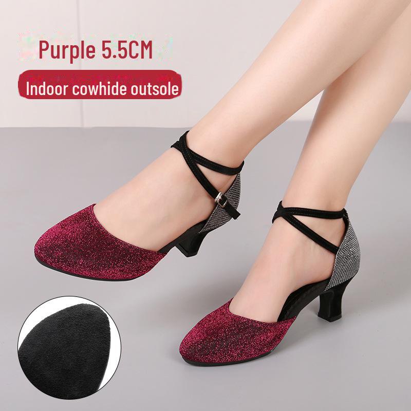 

Жіноче взуття для латиноамериканських і бальних танців - м яка підошва для квадратних танців 41 фіолетовий