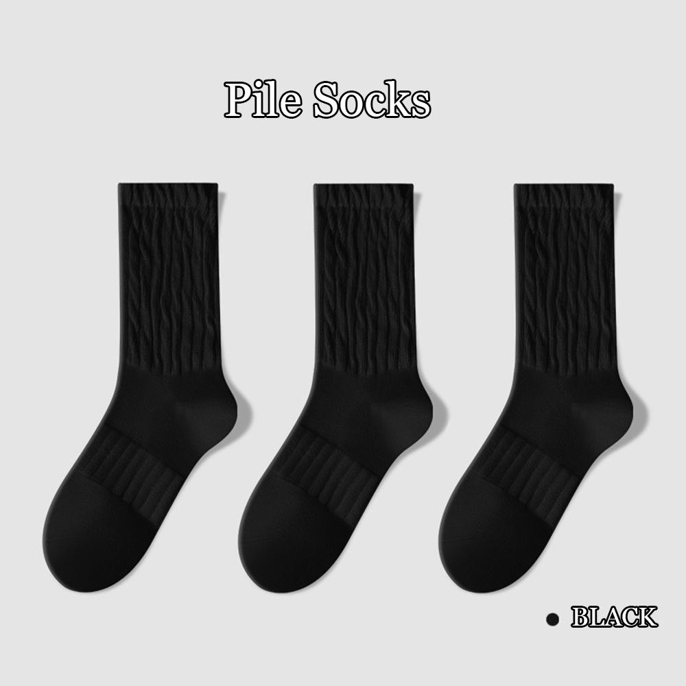 3 Pary Vintage Bawełnianych Skarpet, Damskie Skarpety Dzianinowe Skarpety Sportowe Grube Długie Skarpety Frotte, ze Skórzanymi Czółenkami Trampkami Butami na Deskę