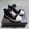 Marke Echtes Leder Herrenschuh Klassische Schwarze Rosshaar Freizeit Low Top Sneaker Frau Luxus Designer Mode Flache Pelzschuhe
