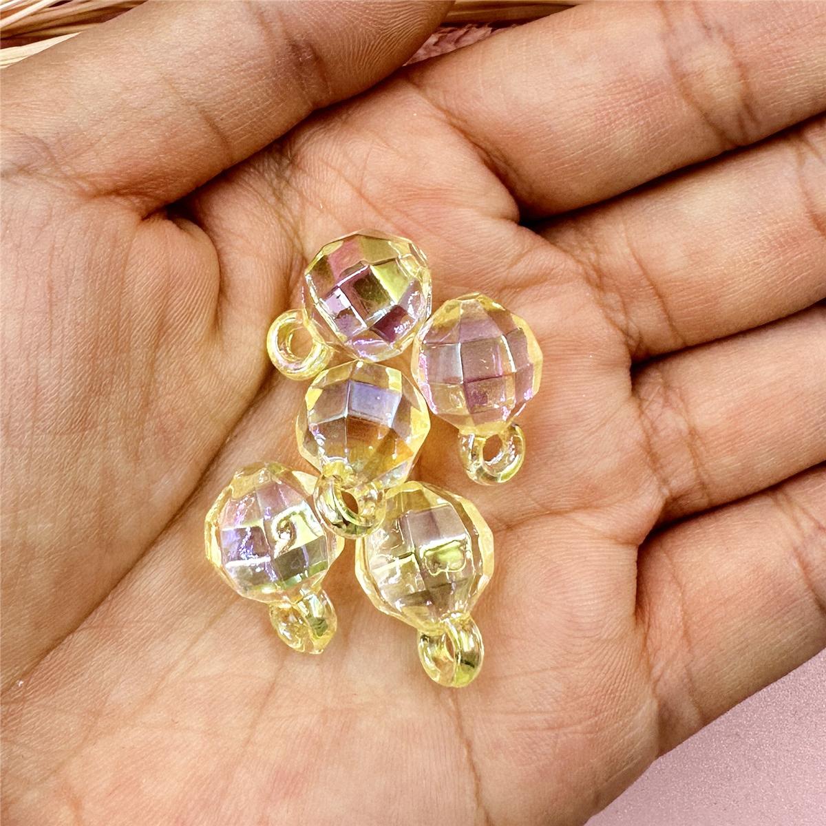 

5 шт. 12*17,5 мм красочные круглые акриловые прозрачные бусины «сделай сам», ювелирные аксессуары из бисера about 12*17.5mm жёлтый