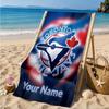 Custom Name Torontos baseball Personalized Microfiber Beach Towel, Quick-Dry, Ideal for Summer Travel, Beach Essential, Swimming