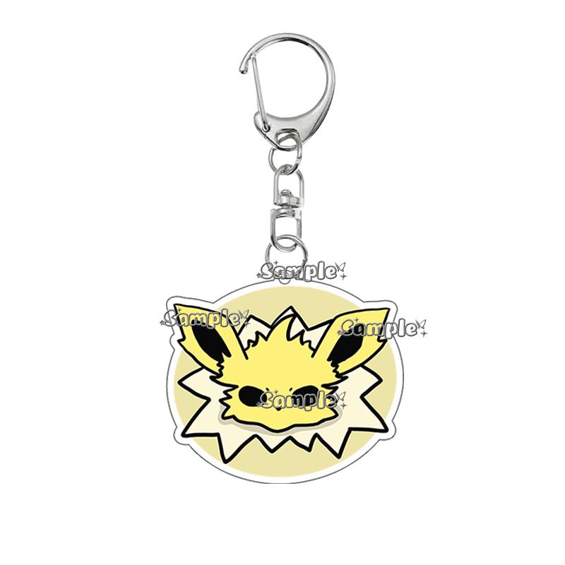 Anime Glaceon Flareon Jolteon Cartoon Acrylic Keychain Figure Keyring Ornament Collectible Accessory Charm Couple Chain Jewelry
