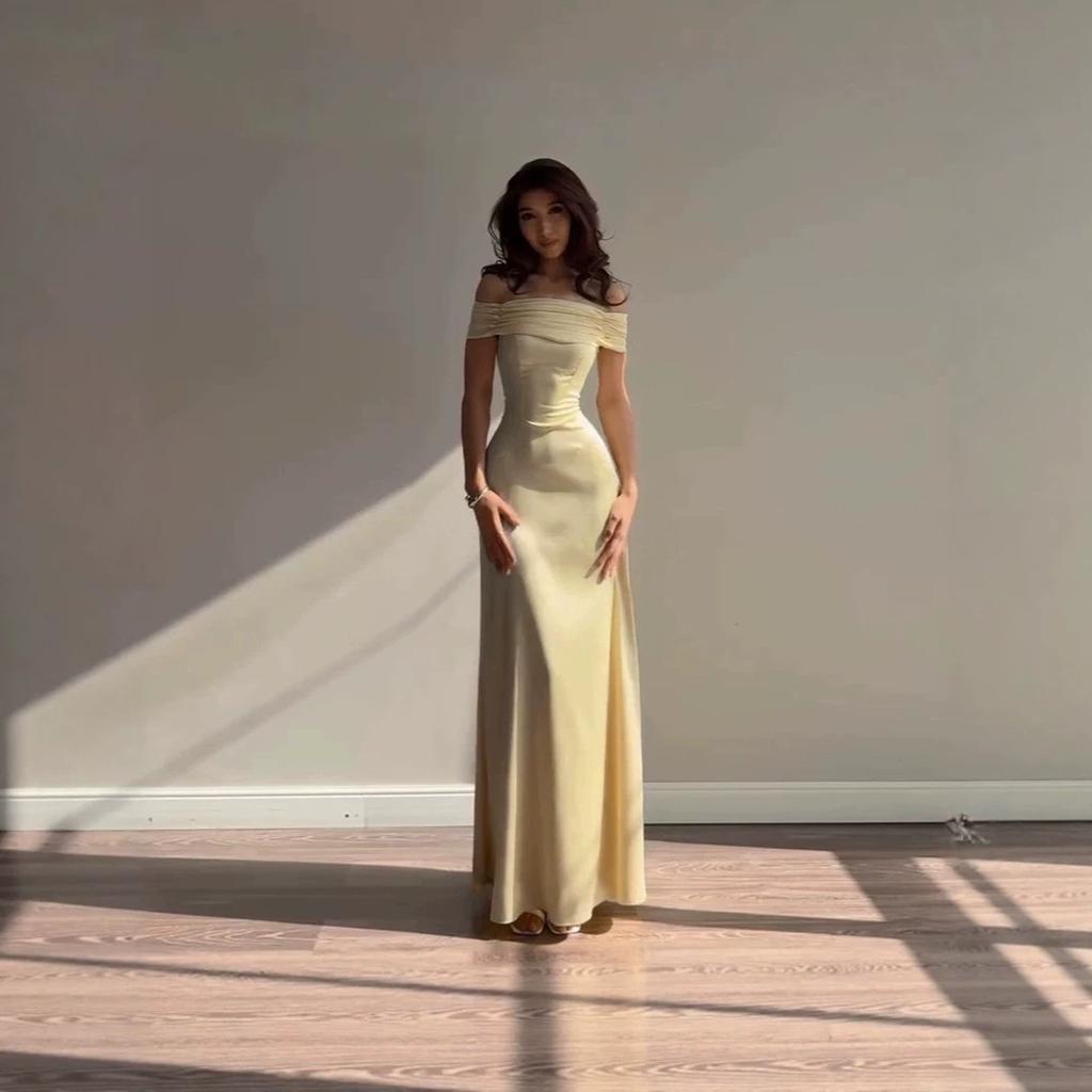 New Hot-selling Hip Skirt Long Dress Spice Girls One-word Shoulder Party Evening Dress Temperament Dress