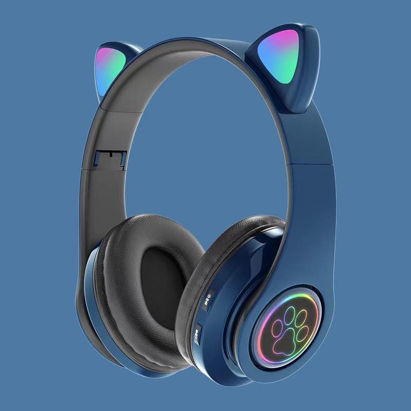Cat Ear Bluetooth Headset Stereo Sound Luminous LED Wireless Head Mounted E-sports Low Latency
