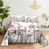 Pink Rose Bed Sheet Sets 3D Print Flowers Bed Flat Sheet for Women Girls King Queen Full Twin Size 2/3pcs Bed Linen Room Decor