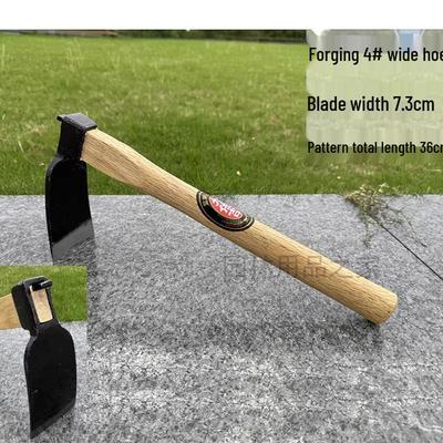 All-Steel Wide Hoe with Wooden Handle - Durable Gardening and Planting Tool