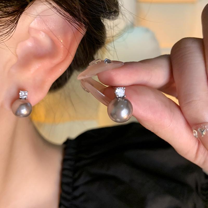 S925 Silver Pearl & Zircon Earrings: Elegant, Versatile, High-Grade Design for Women