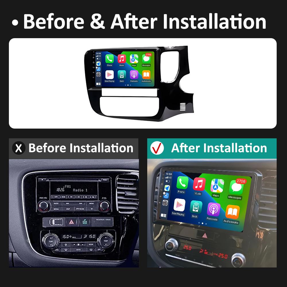 Intelligentes System Kabelloses CarPlay Für Mitsubishi Outlander 3 2012 - 2018 BT 2.5D Touchscreen GPS-Navigation Autoradio Kein 2din