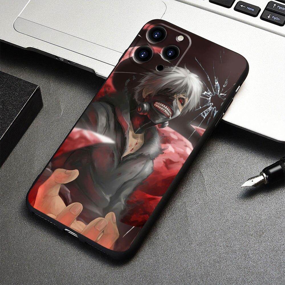 

Черный чехол для iPhone XS 13 Pro Max 8 Plus 11 7 XR 12 14 X Mini 5 6 6S 5S SE2 SE2022 Аниме Манга Токио Гули iPhone 6 6S Plus
