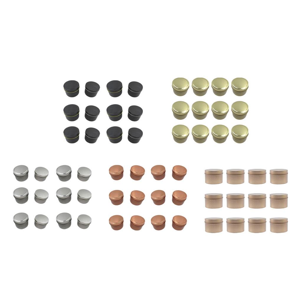 12pack/lot Metal Candle Tins Easy To Clean And Leak-proof Storage Containers Round Metal Tins