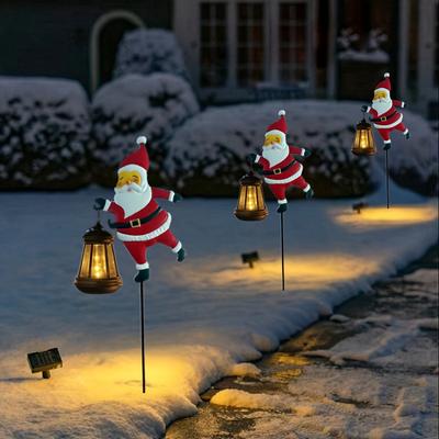 Solar Christmas Lights - IP44 Santa LED Garden Decoration,Garden, Lawn Lighting, Suitable for Outdoor,Suitable for Christmas and Halloween Decorations
