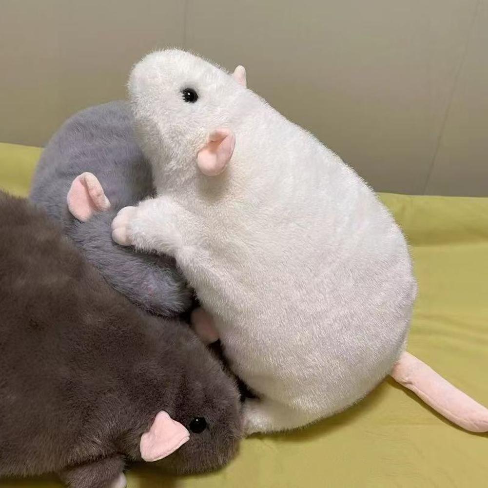Cute Plush Toy Cartoon Mouse Doll Soft Oversized Flower Branch Rat Animal Sofa Throw Pillow Cushion Birthday Gift Decor
