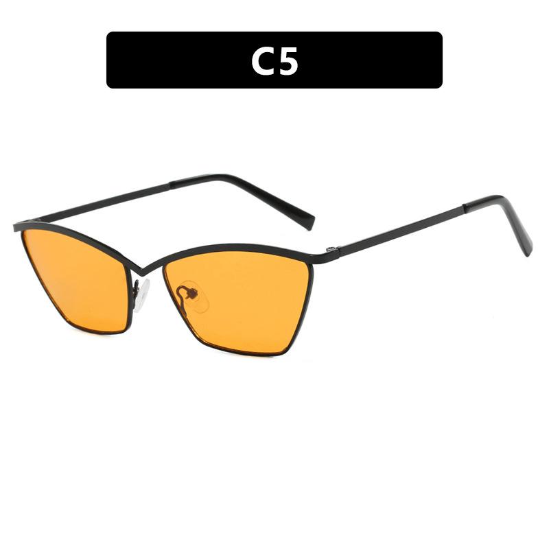 Fashion Metal Cat Eye Sunglasses for Women Luxury Black Sun Glasses Brand Designer Shades Vintage Eyewear