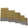 50 Bucăți HSS Acoperit cu Titan Oțel Rapid Set de Burghie Spirale Unealtă 1.0mm/1.5mm/2.0mm/2.5/3.0mm Unelte de Mână Piese de Putere Auriu