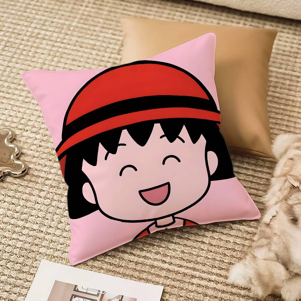 C-Chibi M-Maruko Chan Pillow Case Anti-dustmite Invisible Zipper Sofa Bed