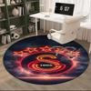 Galatasaray Football Club Crest Round Rug for Livingroom,Bedroom, Palyroom, Chair Rug, Area Rug, Circle Carpet, Fan Christmas Gift