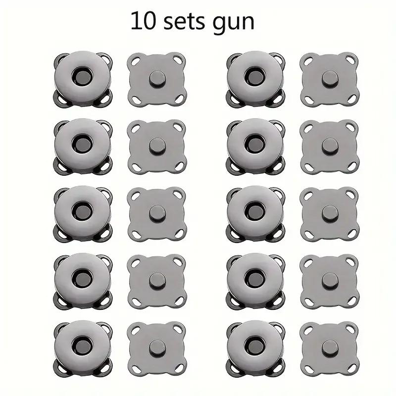 10 Sets Magnetic Snap Buttons Metal Plum Blossom Sew On Button Clasps Fasteners for Purses Handbag Clothes DIY Accessories