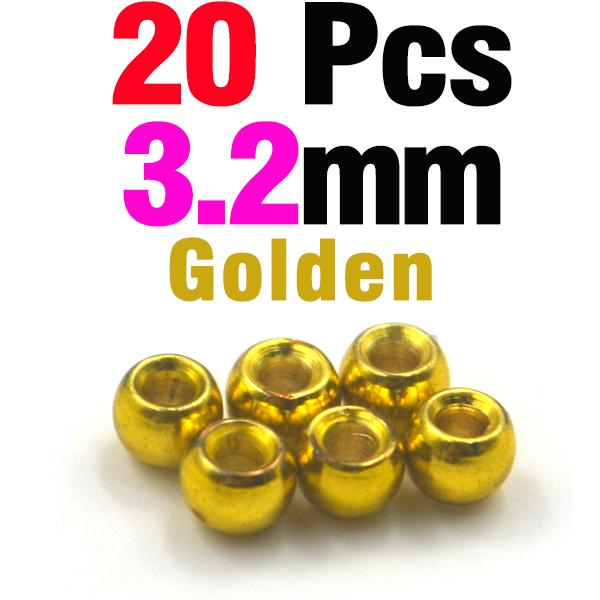 MNFT 20Pcs Brass Fly Tying Bead Beads Fly Fishing Materials Size 2mm 2.4mm 2.8mm 3.2mm 3.4mm 3.8mm