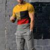 Summer Men's T-shirt Pants Sportswear Geometric Printed Pants Set 2-piece Street Wear Suit Sportswear