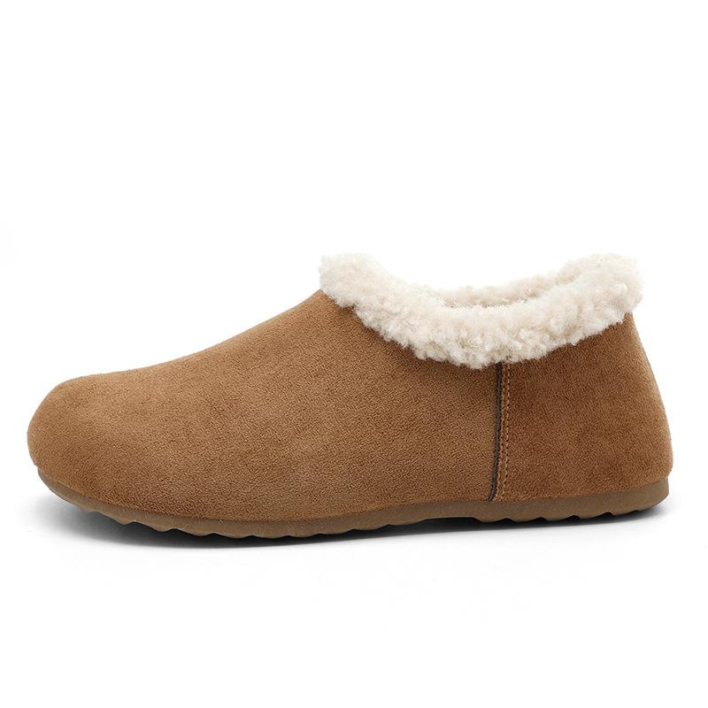 Fleece-Tasche Ferse Damenschuhe Neue Winterschuhe Ein Pedal Flauschige Schuhe Schuhe