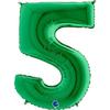 Mylar Balloon - GRABO - Number 5 - Green - 101.6 Cm (40'') - Compatible Helium