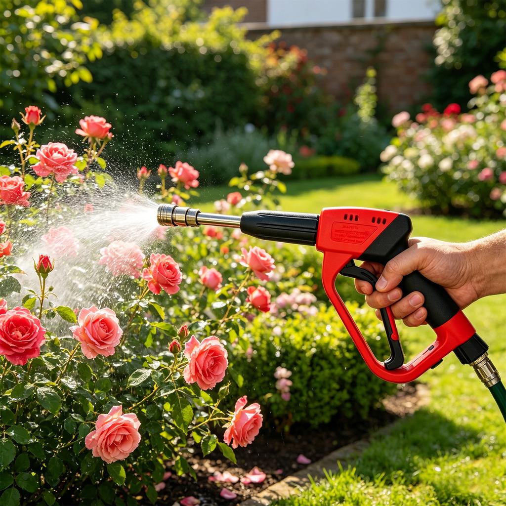 Garden Hose Nozzle Sprayers with Foam Cannon High Pressure Water Hose Nozzle with 4 Spray Nozzles Tips for Washing