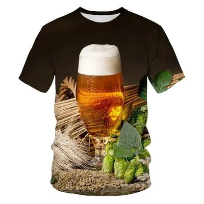 Sommer Männer T Shirt 3D Druck Bier Grafik T Shirts Frauen Männer Lustige Neuheit T-Shirt Kurzarm Tops Unisex Outfit kleidung