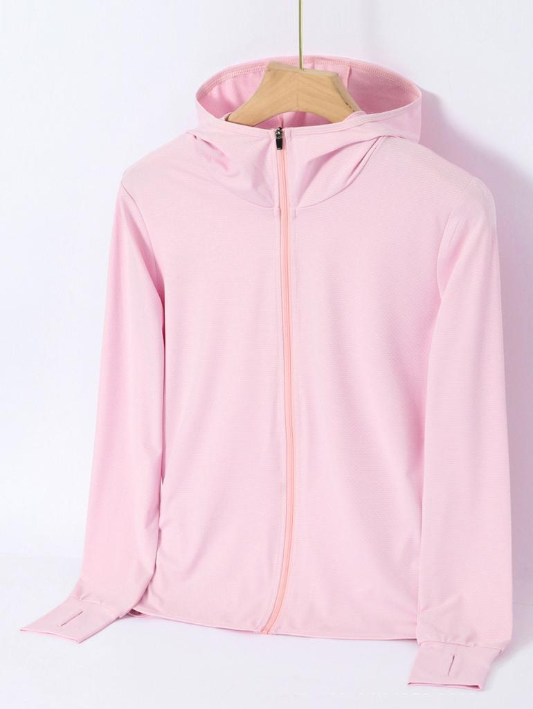 Women's Summer Sun Jacket Zippered Lightweight Ice Silk Sun Jacket for Outdoor Activities