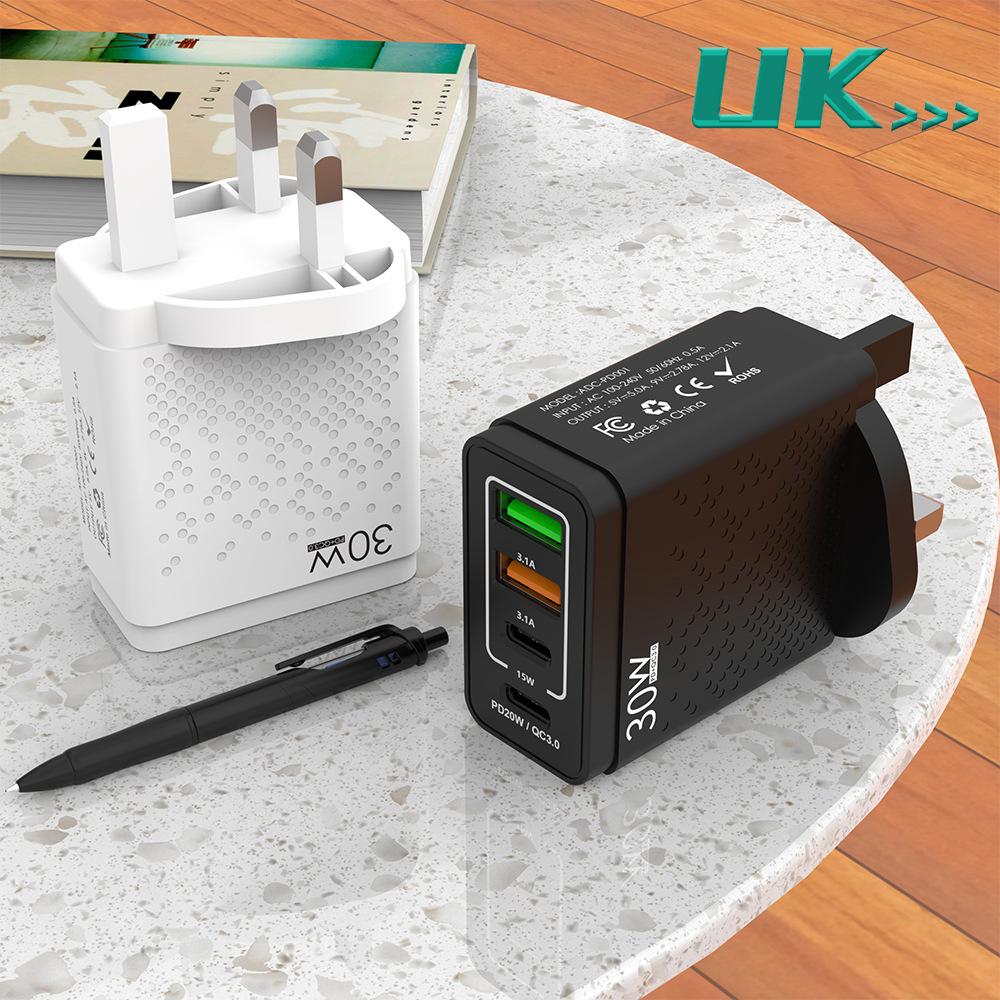 Mobile PD Fast Charger 2PD Multi-Port QC3.0 30W