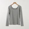 Women's Pure Cotton Long-Sleeve Top: Thin Autumn/Winter Base Layer, Warm Lycra Cotton Sweater