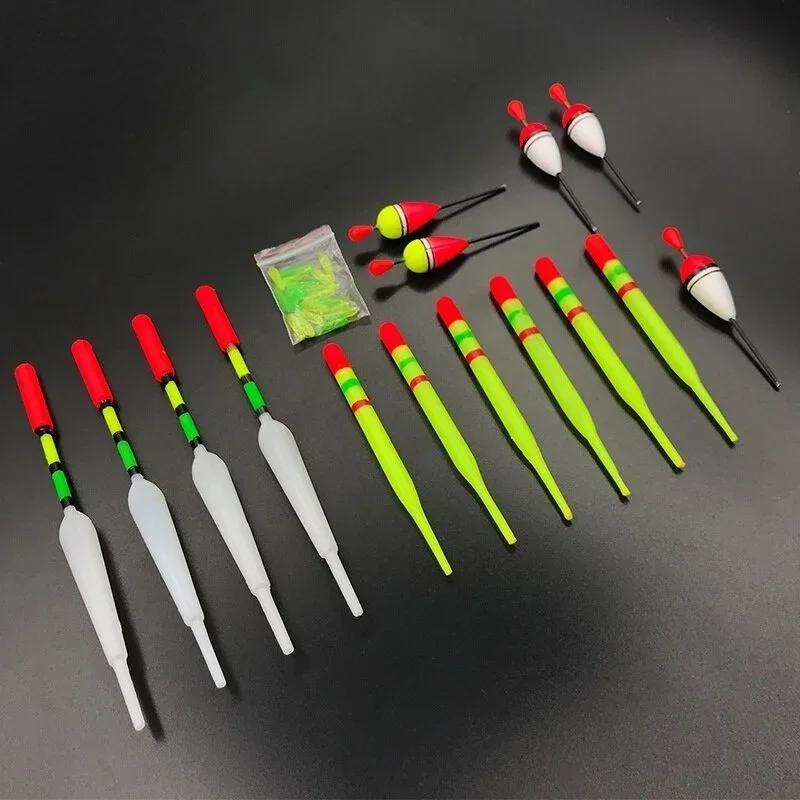 15-Piece Fish Float Set | Card-Mounted Plastic Floats for Vertical Fishing | Diverse & Eye-Catching Gear