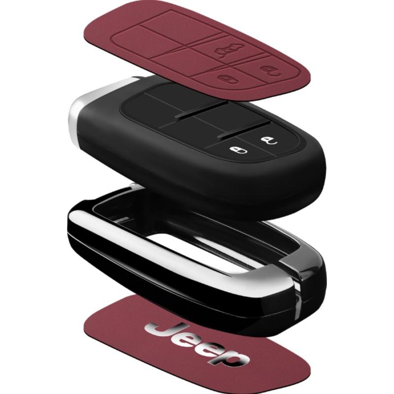 Zinc Alloy Leather Car Key Case Cover Shell For Jeep Renegade Wrangler Patriot Grand Cherokee WK2 KL Compass Liberty Accessories