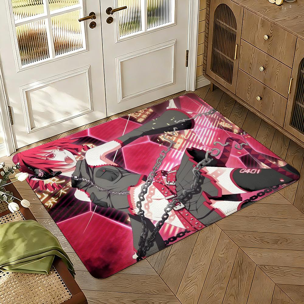 K-Kasane Teto Pink American Floor Mat Soft Thickened Absorbent Non-Slip Bedroom Living Room Door Mat Home Decor Flannel Rugs